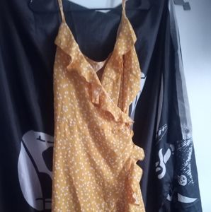 Yellow and white heart patterned dres